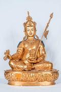 Guru Rinpoche (Padmasambhava) Statue | Copper with Full Gold Plating - statues
