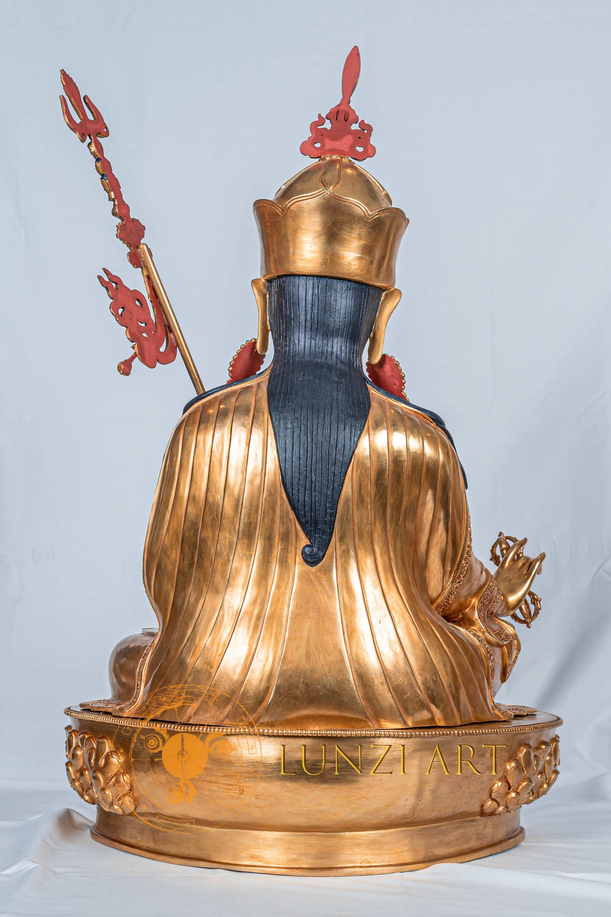 Guru Rinpoche (Padmasambhava) Statue | Copper with Full Gold Plating - statues