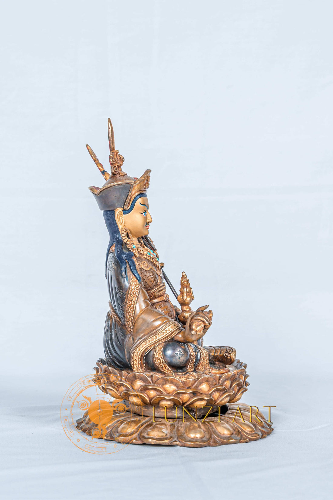 Guru Rinpoche (Padmasambhava) Statue | Copper with Gold Plating - S-B-RM-PG-CG-GR-0089