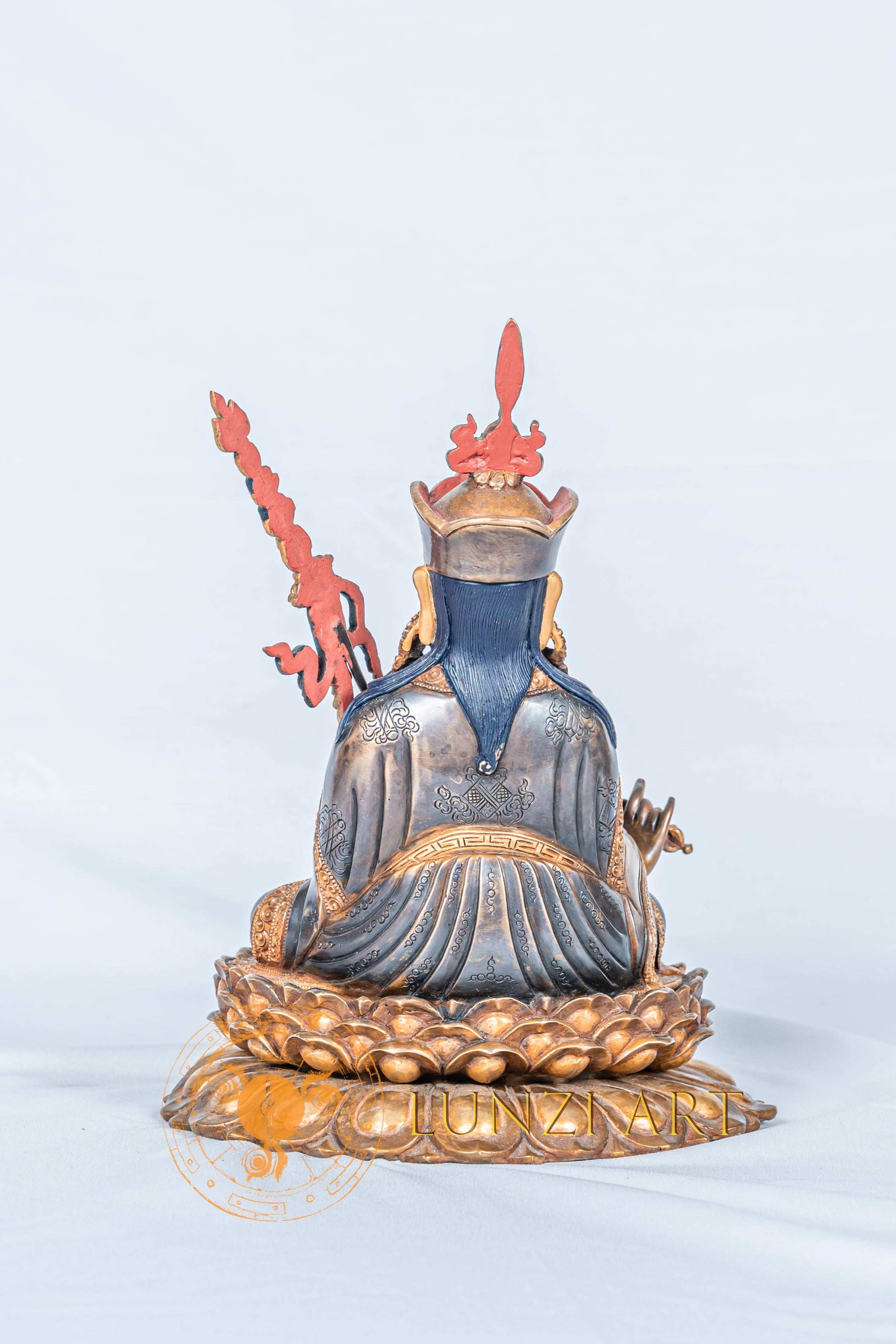 Guru Rinpoche (Padmasambhava) Statue | Copper with Partial Gold Plating - statues