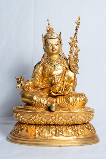 Guru Rinpoche(Padmasambhava）Statue | Fully Gold Plated Copper - S-B-RM-FG-CG-GR-0028