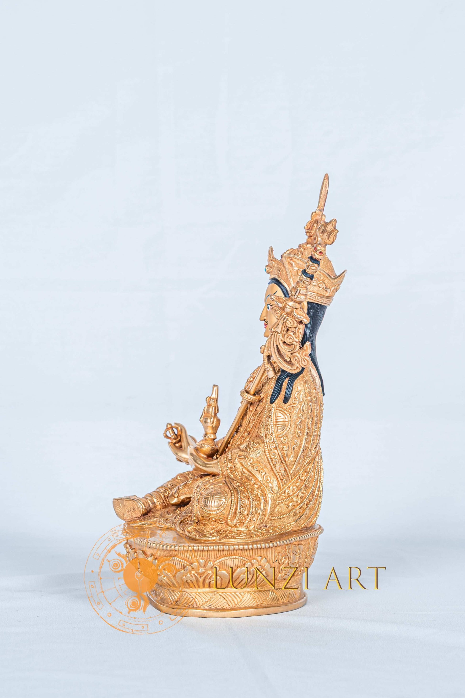 Guru Rinpoche (Padmasambhava) Statue | Fully Gold-Plated Copper - statues