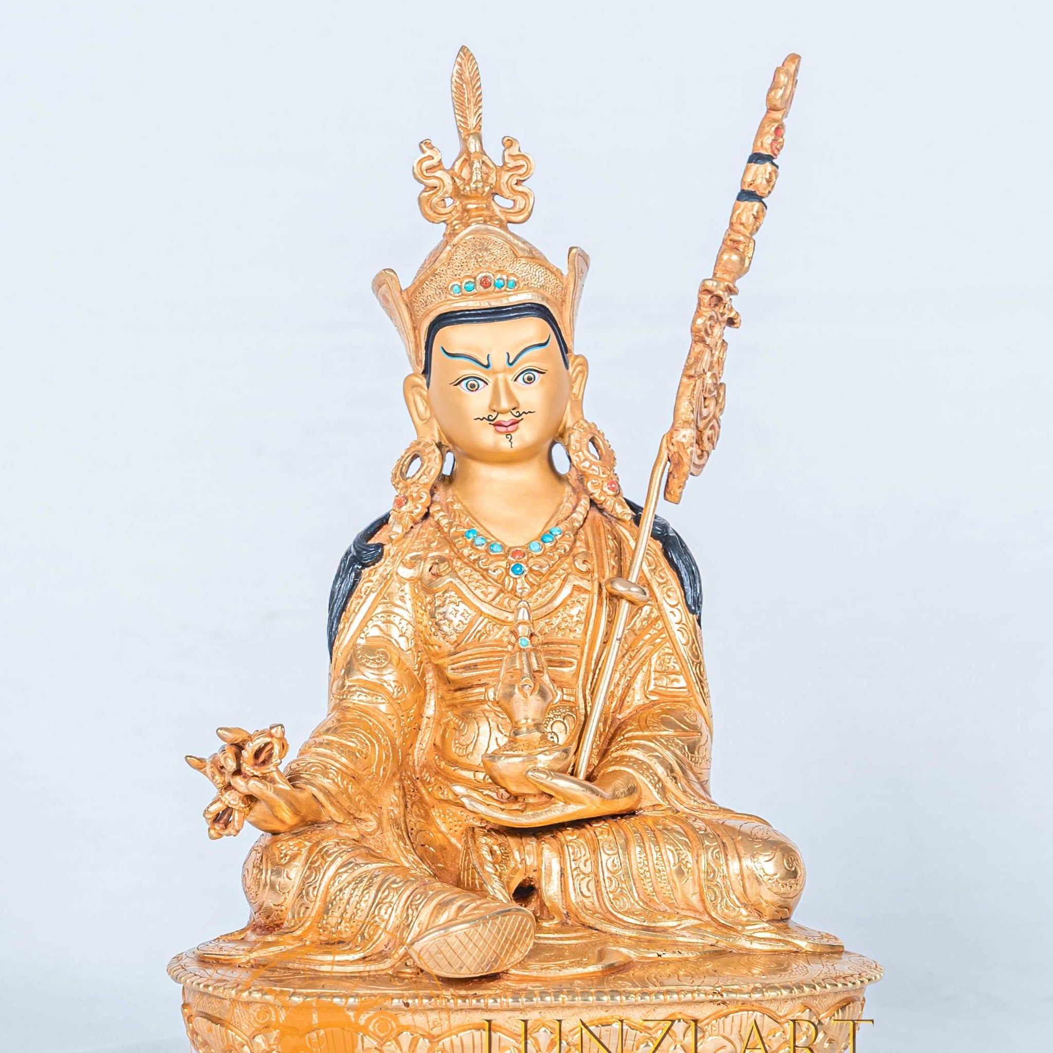 Guru Rinpoche (Padmasambhava) Statue | Fully Gold-Plated Copper - statues