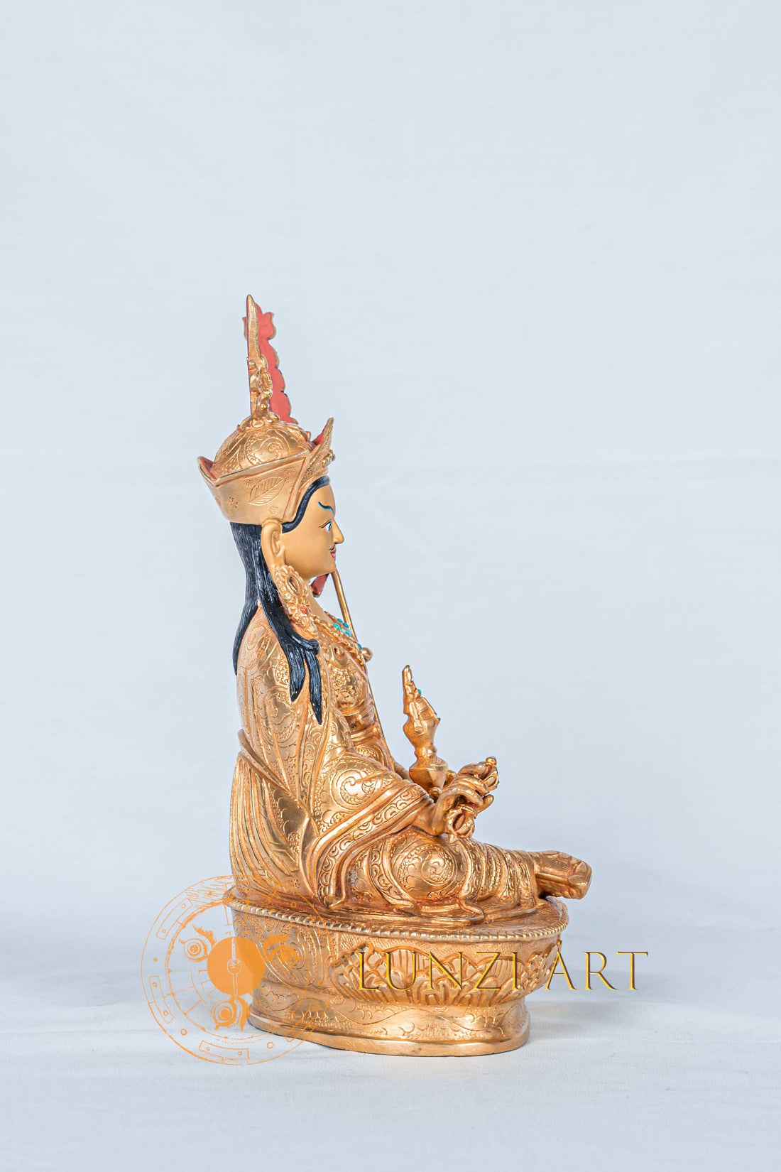 Guru Rinpoche (Padmasambhava) Statue | Fully Gold-Plated Copper - statues