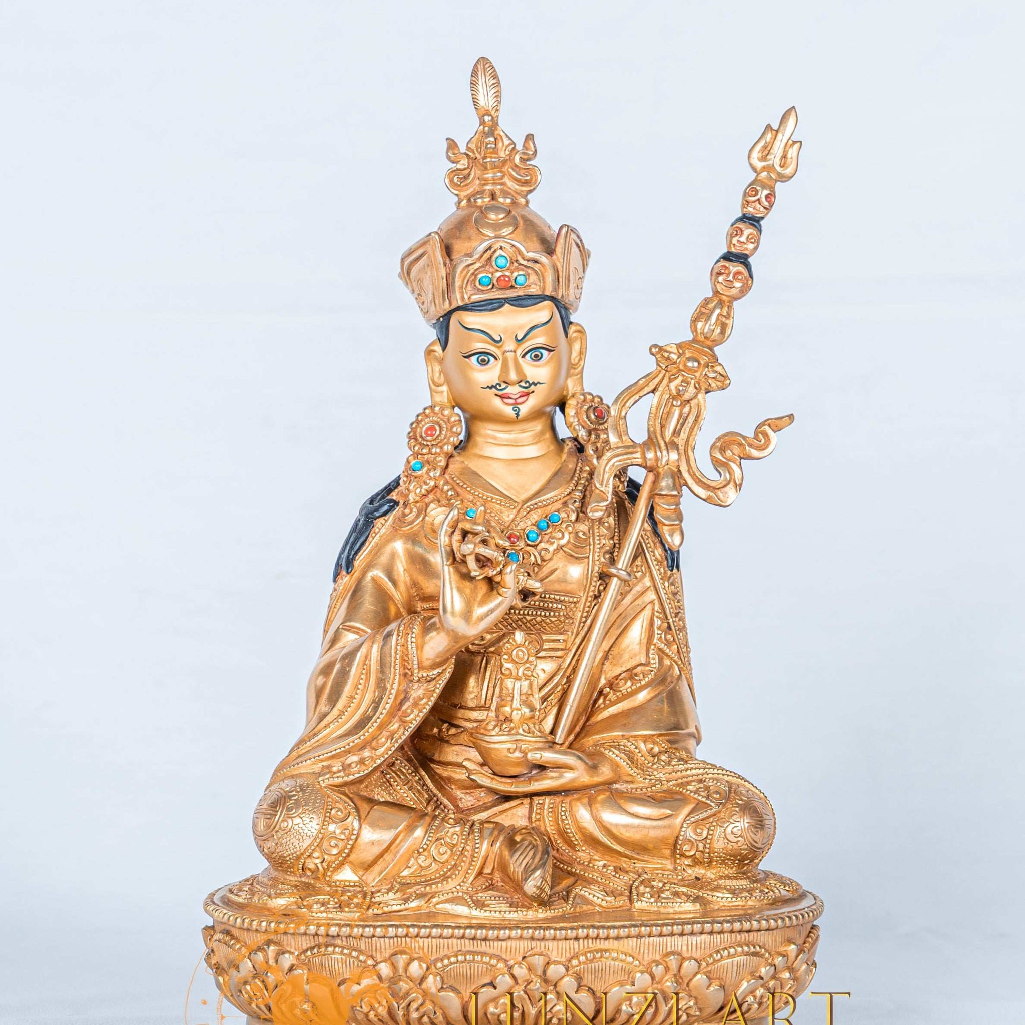 Guru Rinpoche (Padmasambhava) Statue | Fully Gold-Plated Copper - statues