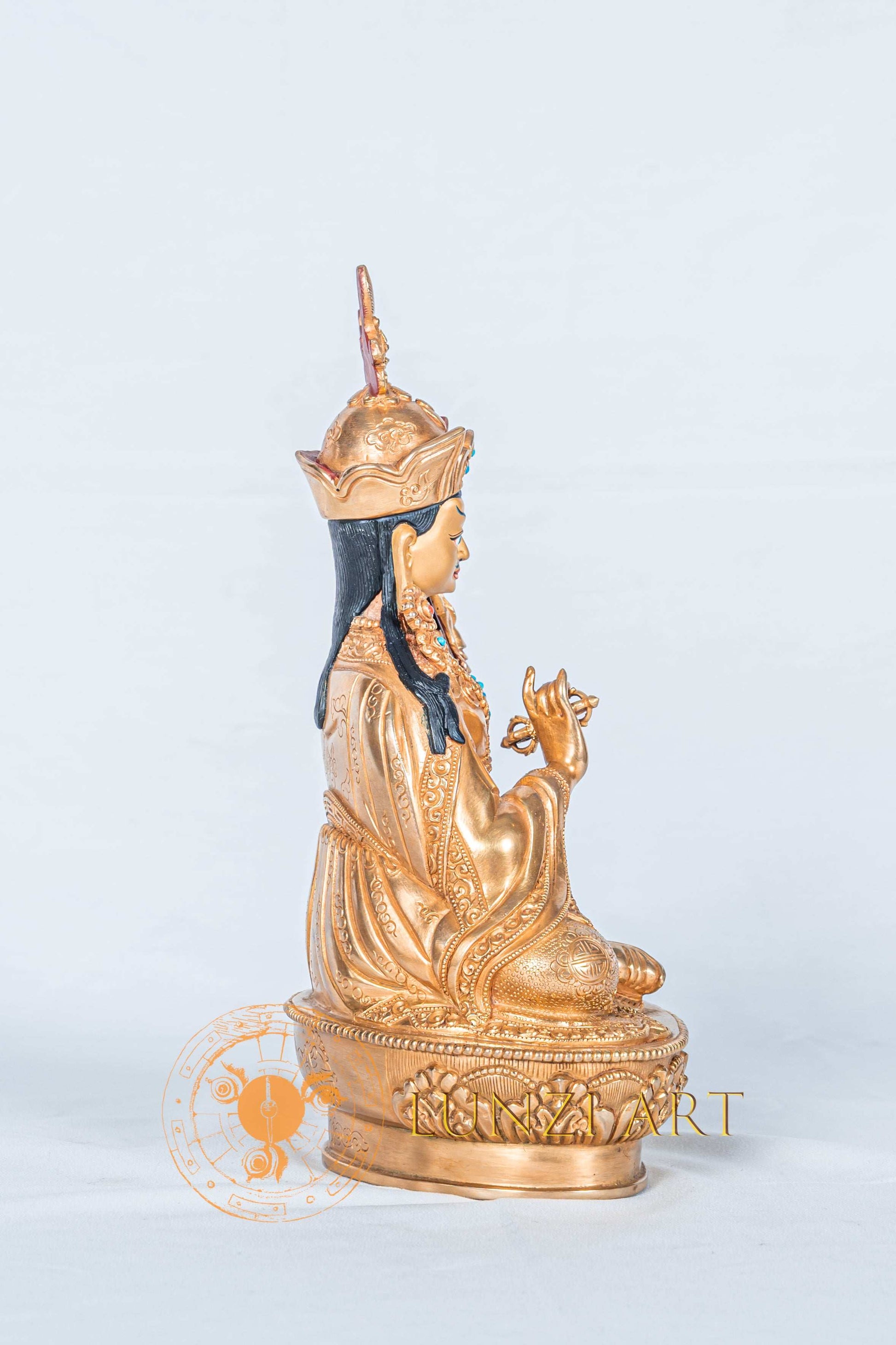 Guru Rinpoche (Padmasambhava) Statue | Fully Gold-Plated Copper - statues