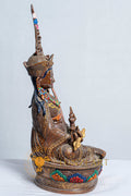 Guru Rinpoche(Padmasambhava) Statue | Hand Painted Oxidized Copper - statues