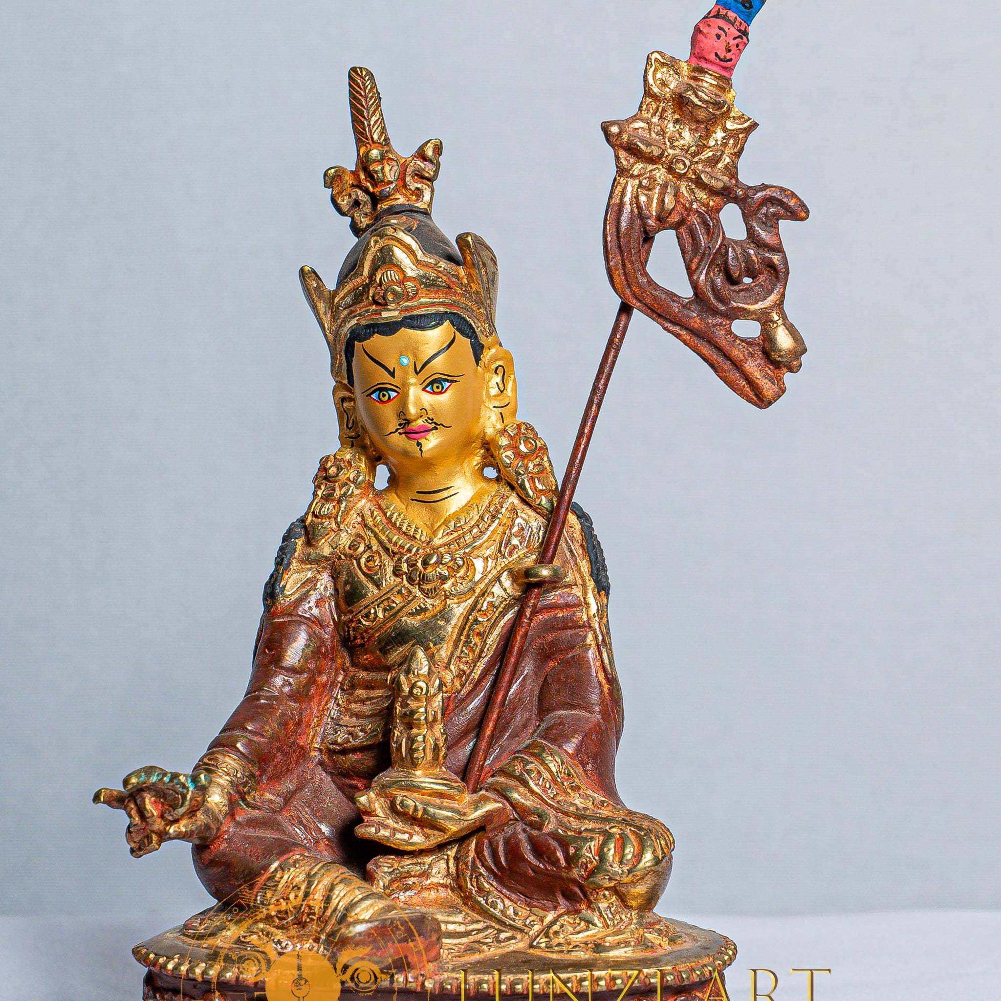 Guru Rinpoche(Padmasambhava）Statue | Mercury Gold Plated on Copper - statues