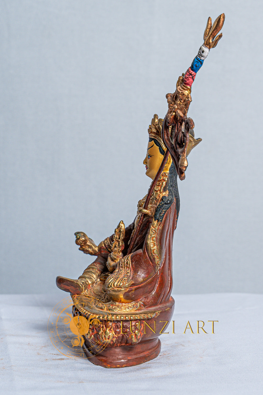 Guru Rinpoche(Padmasambhava）Statue | Mercury Gold Plated on Copper - statues