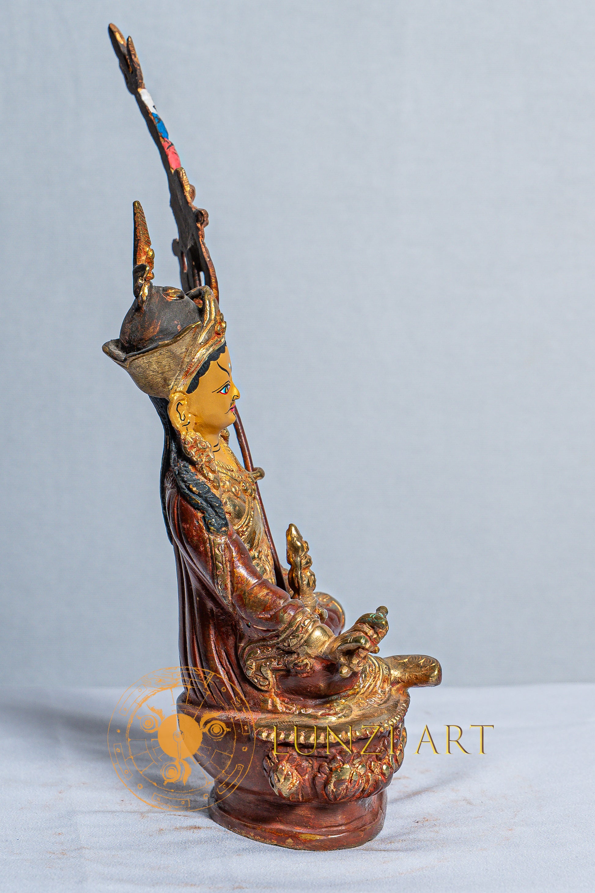 Guru Rinpoche(Padmasambhava）Statue | Mercury Gold Plated on Copper - statues