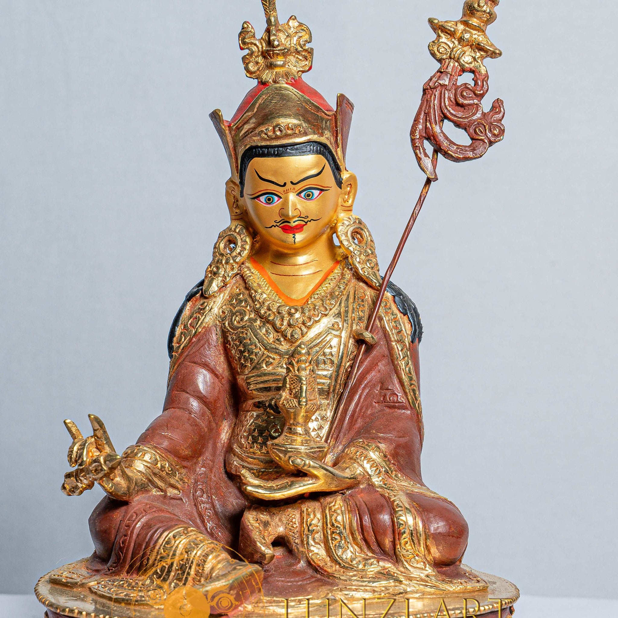 Guru Rinpoche(Padmasambhava）Statue | Mercury Gold Plated on Copper - statues