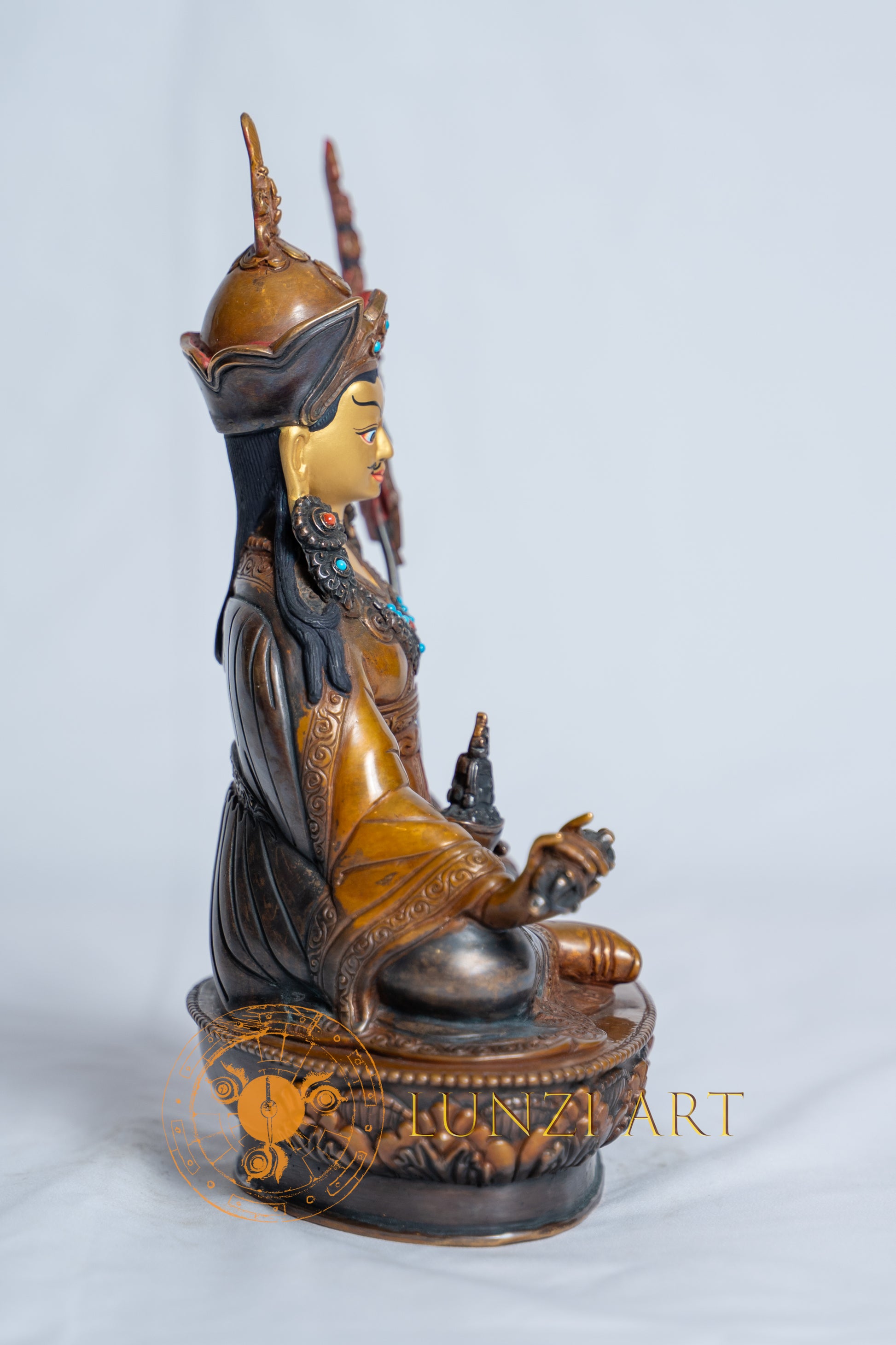 Guru Rinpoche Statue(Padmasambhava) | Painted Oxidized Copper - S-B-RM-C-GR-0017