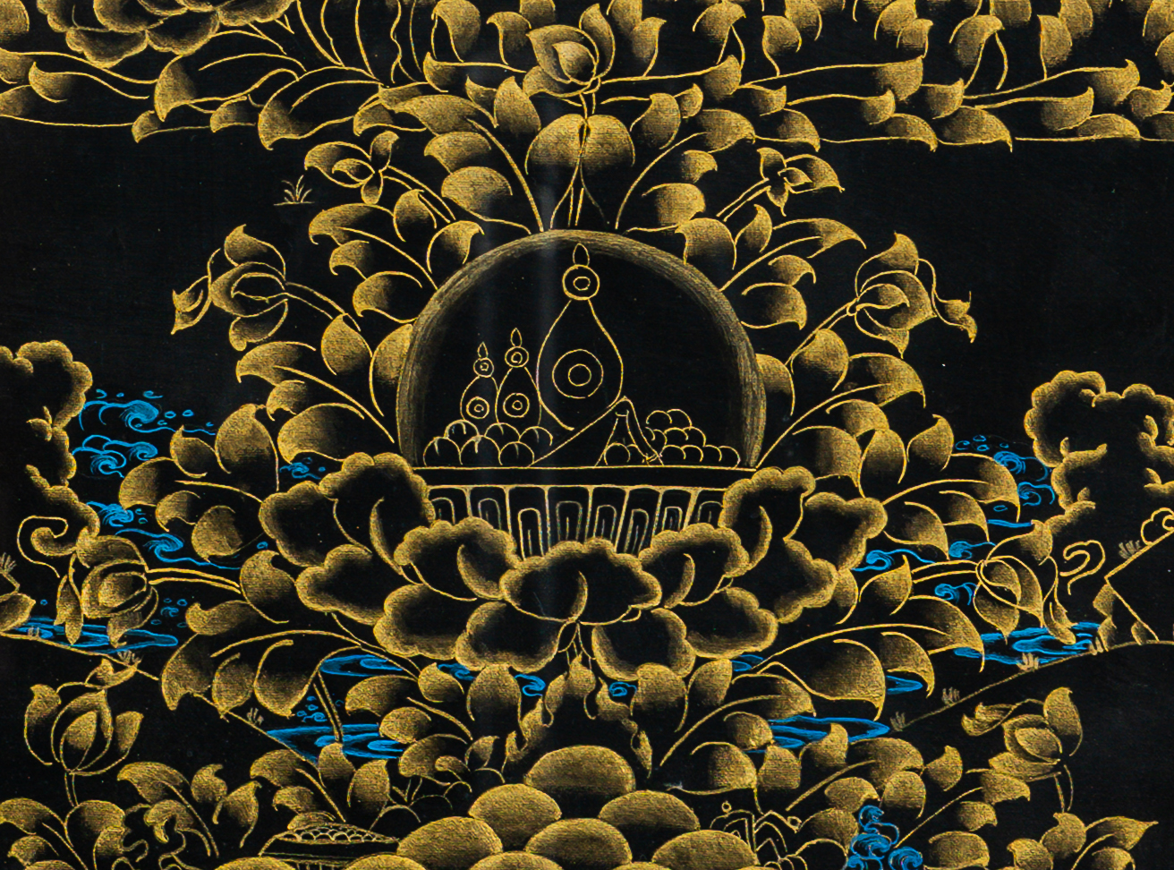 Guru Rinpoche Thangka: The Lotus-Born Protector - T-B-HT-BB-GR-0088