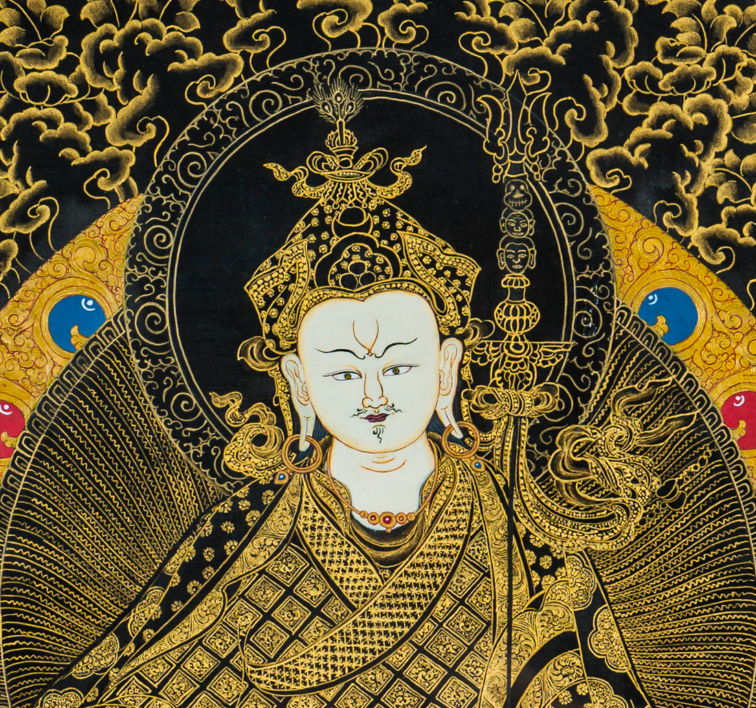 Guru Rinpoche Thangka: The Lotus-Born Protector - T-B-HT-BB-GR-0088