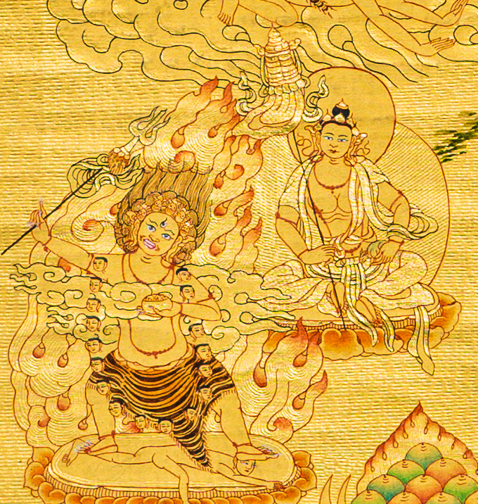 Guru Rinpoche Thangka: The Sovereign Master of Tantric Wisdom - T-B-HT-RB-GR-0079