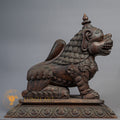 Hand-Carved Chinthe (Guardian Lion) Pair | Sacred Karma Wood - W-B-DT-LP-0020