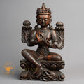 Hand-Carved Green Tara Wood Statue | Sacred Karma Wood - W-B-DT-T-0018