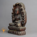 Hand-Carved Nagarjuna Wood Statue | Sacred Karma Wood - W-B-DT-N-0016