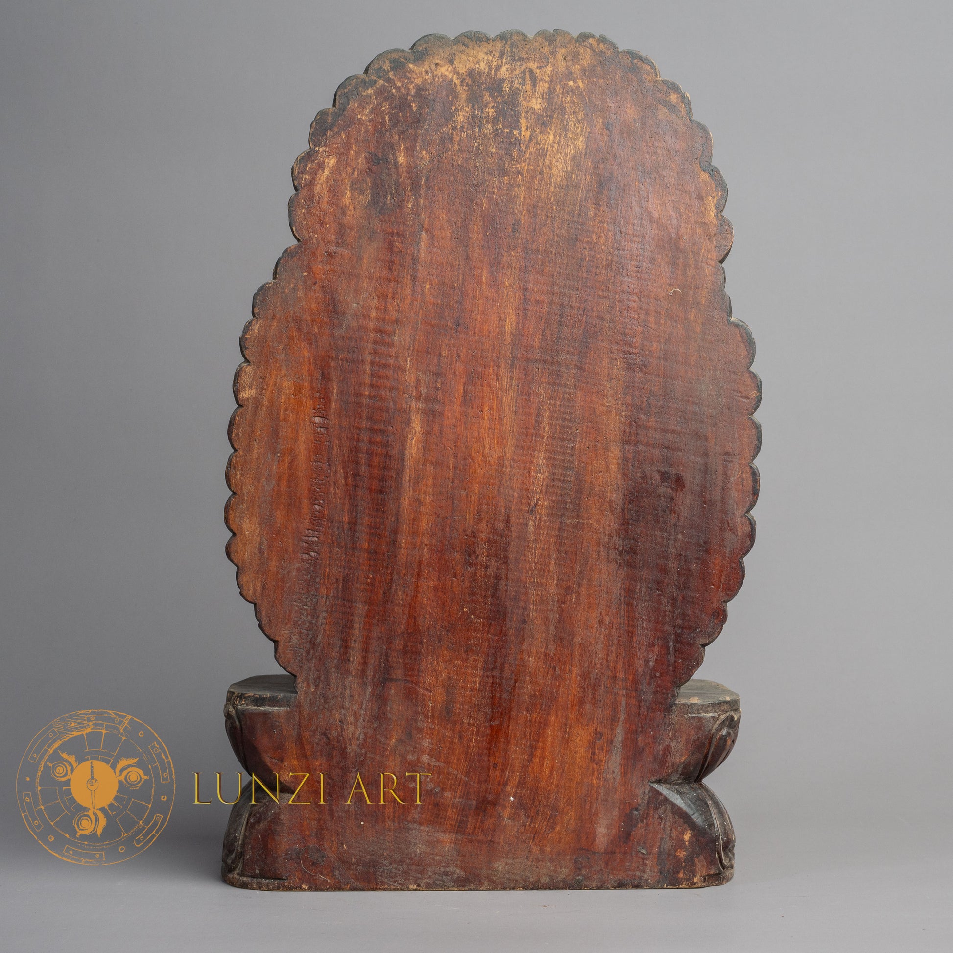 Hand-Carved Nagarjuna Wood Statue | Sacred Karma Wood - W-B-DT-N-0016