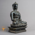 Hand-Carved Shakyamuni Buddha Statue | Sacred Karma Wood - W-B-DT-BS-0015