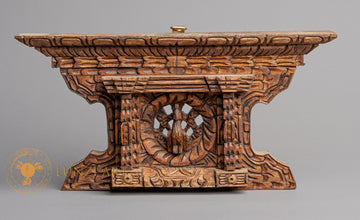 Hand-Carved Traditional Peacock Window (Mayur Jhyal) | Sacred Karma Wood - W-B-DT-PW-0003