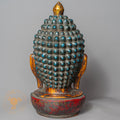 Hand-Carved Wooden Shakyamuni Buddha Head Statue | Antique Style Gold Bust - w-s-sh-sbs-0001