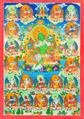Hand-Painted 21 Green Tara Thangka - T-S-BT-RB-AU-TT-0066