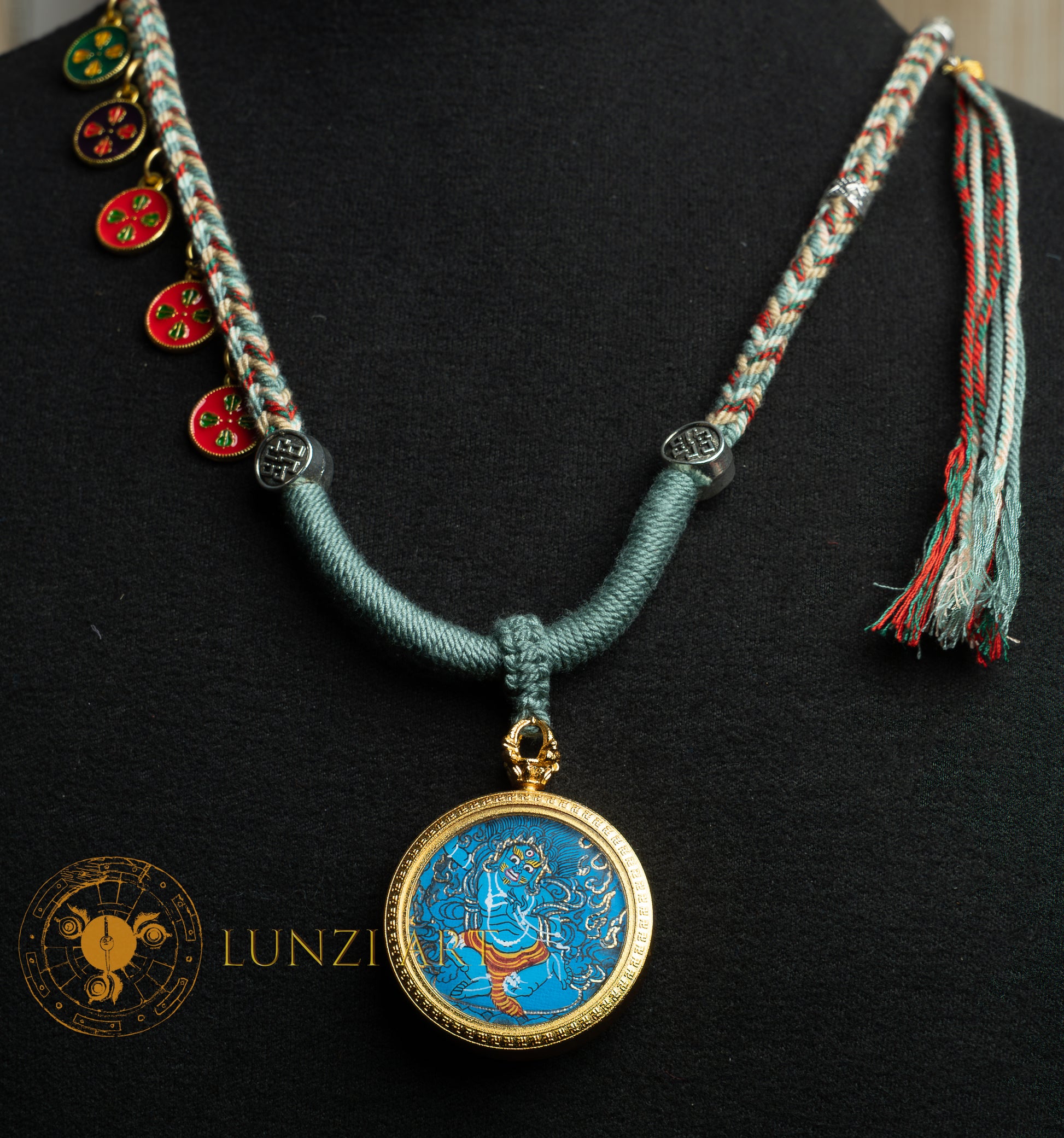 Hand-Painted Acala (The Immovable) Locket (Ghau) Thangka - L-A-51