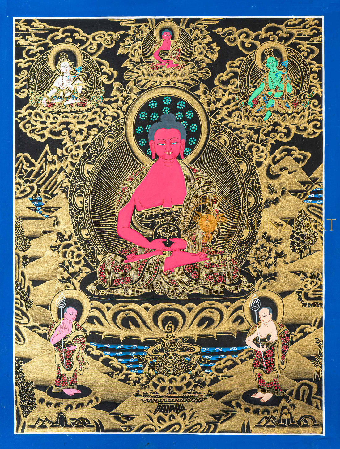 Hand-Painted Amitabha Buddha Thangka Art - T-N-ET-BB-A-0046