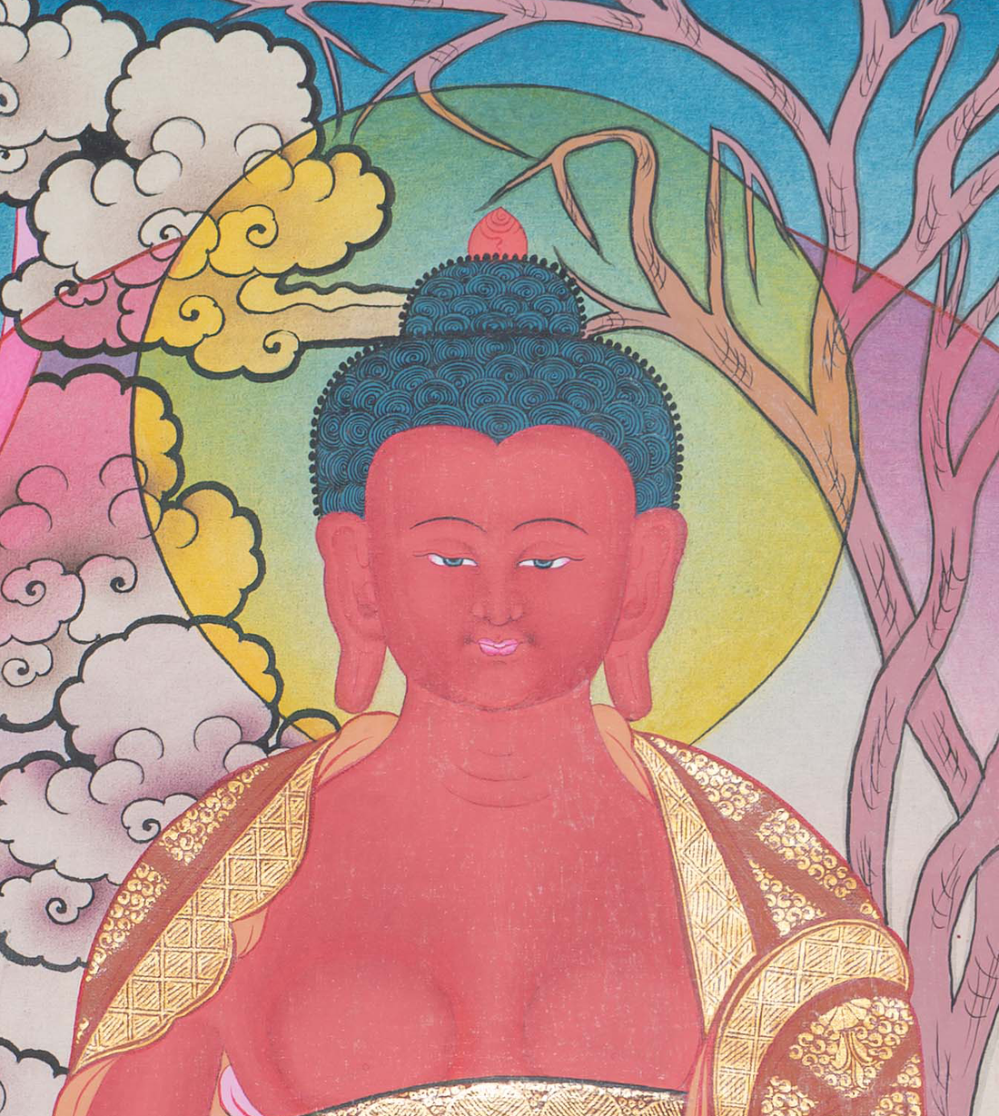 Hand-Painted Amitabha Thangka - T-S-BT-PB-AU-AB-0088