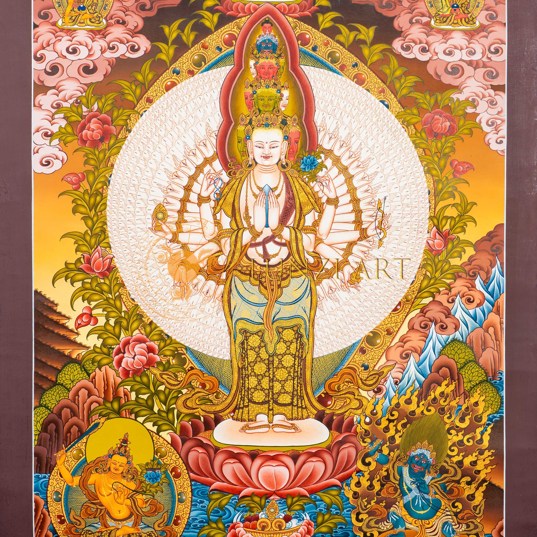 Hand-Painted Avalokiteshvara Thangka - Thangka