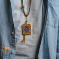Hand-Painted Black Jambhala Ghau Locket Thangka - L-BJ-0004