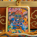 Hand-Painted Black Jambhala Ghau Locket Thangka - L-BJ-0004