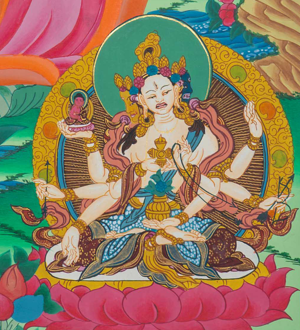 Hand-Painted Chenrezig Thangka - T-S-BT-BB-AU-C-0094
