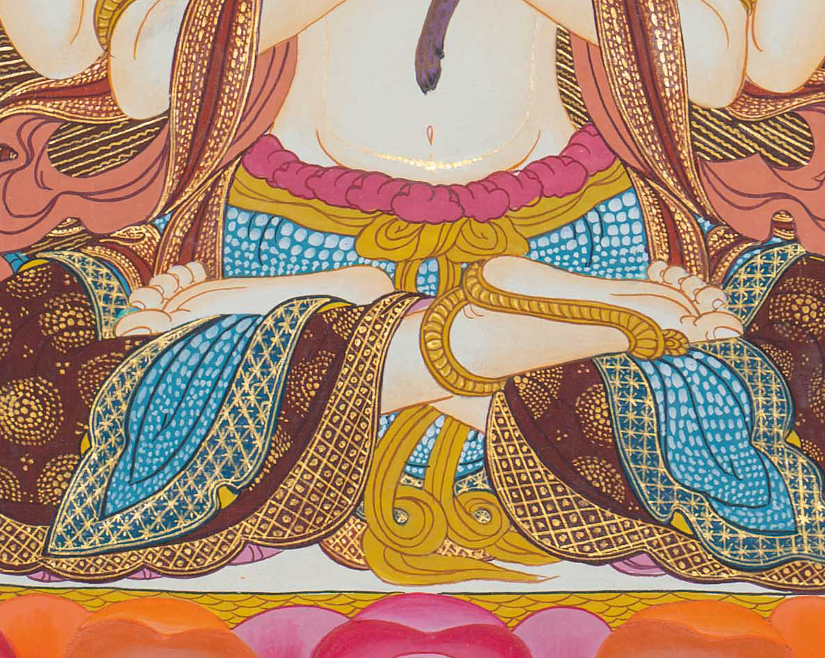 Hand-Painted Chenrezig Thangka - T-S-BT-BB-AU-C-0094