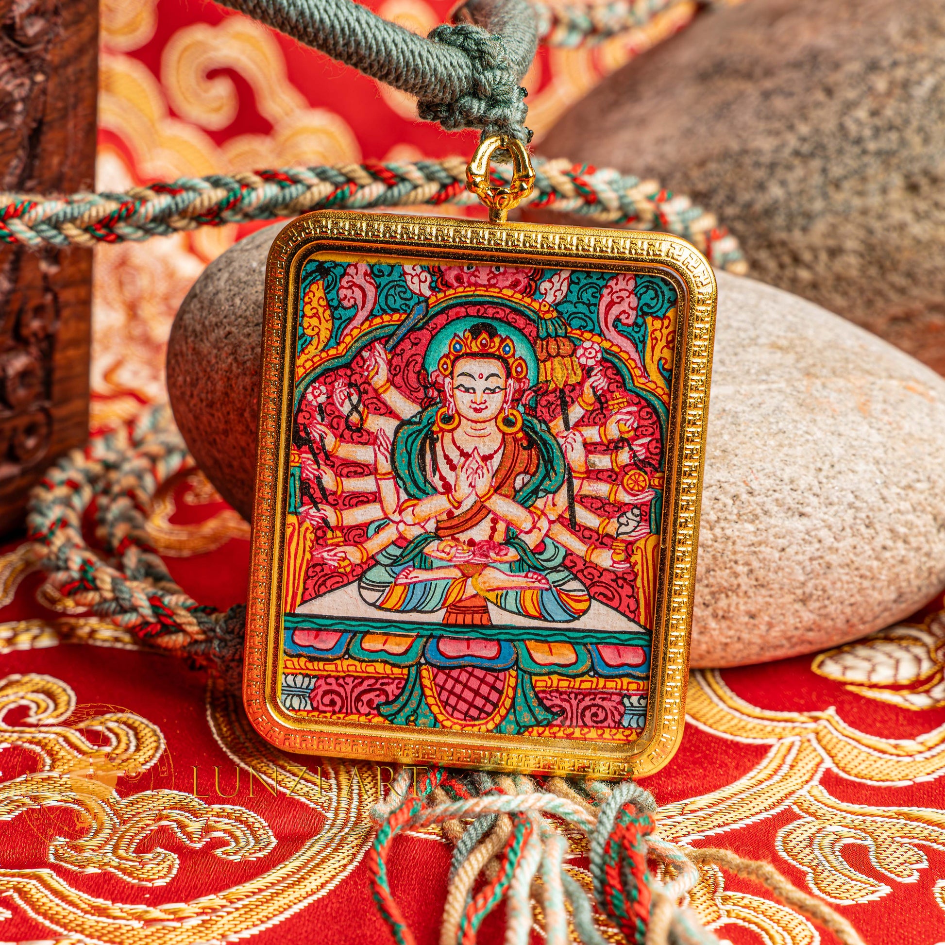 Hand Painted Chundi Locket (Ghau) Thangka - --