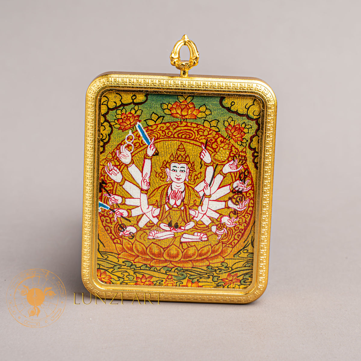 Hand-Painted Chundi Locket (Ghau) Thangka - L-C-33