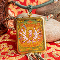 Hand-Painted Chundi Locket (Ghau) Thangka - L-C-33