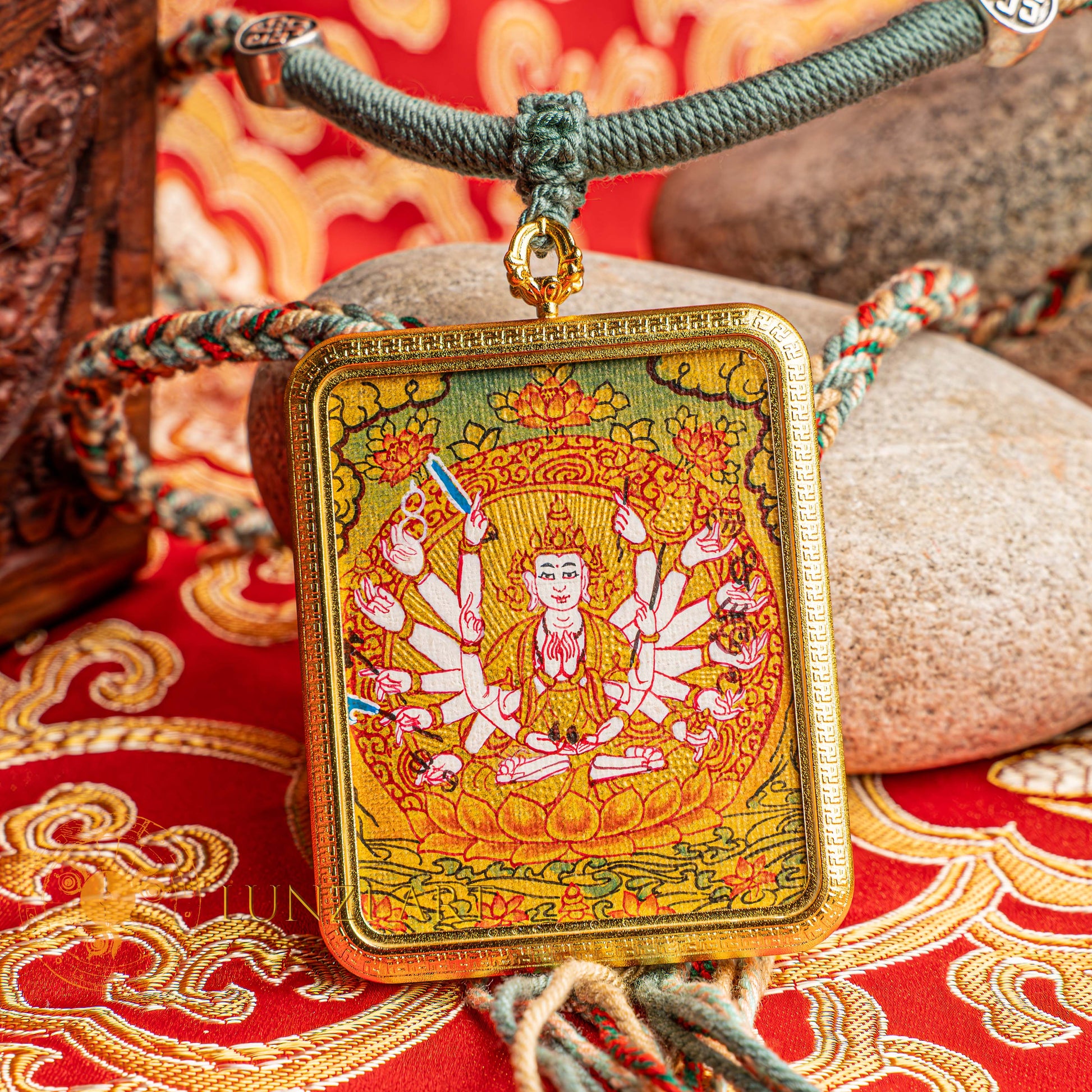 Hand-Painted Chundi Locket (Ghau) Thangka - L-C-33