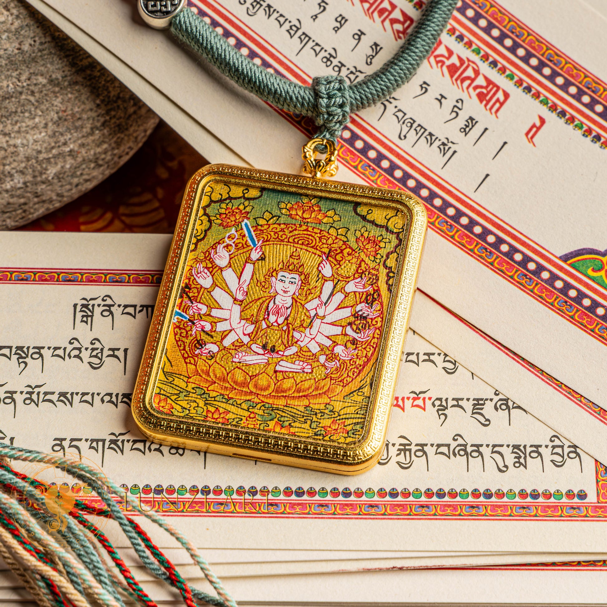 Hand-Painted Chundi Locket (Ghau) Thangka - L-C-33