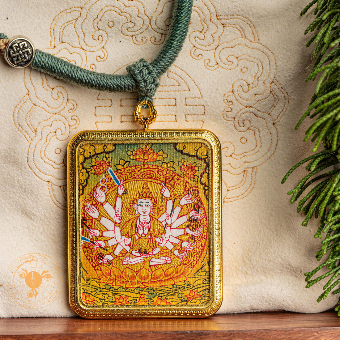 Hand-Painted Chundi Locket (Ghau) Thangka - L-C-33-L-C-34-L-C-35