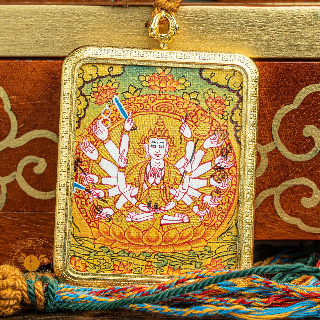 Hand-Painted Chundi Locket (Ghau) Thangka - L-C-33-L-C-34-L-C-35