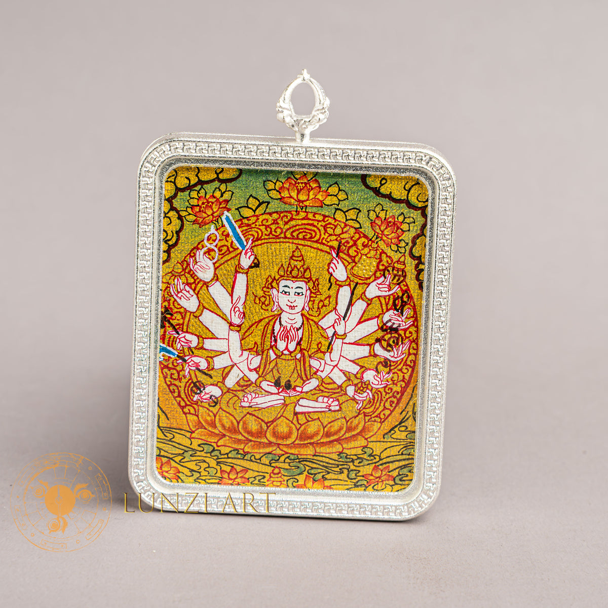 Hand-Painted Chundi Locket (Ghau) Thangka - L-C-34