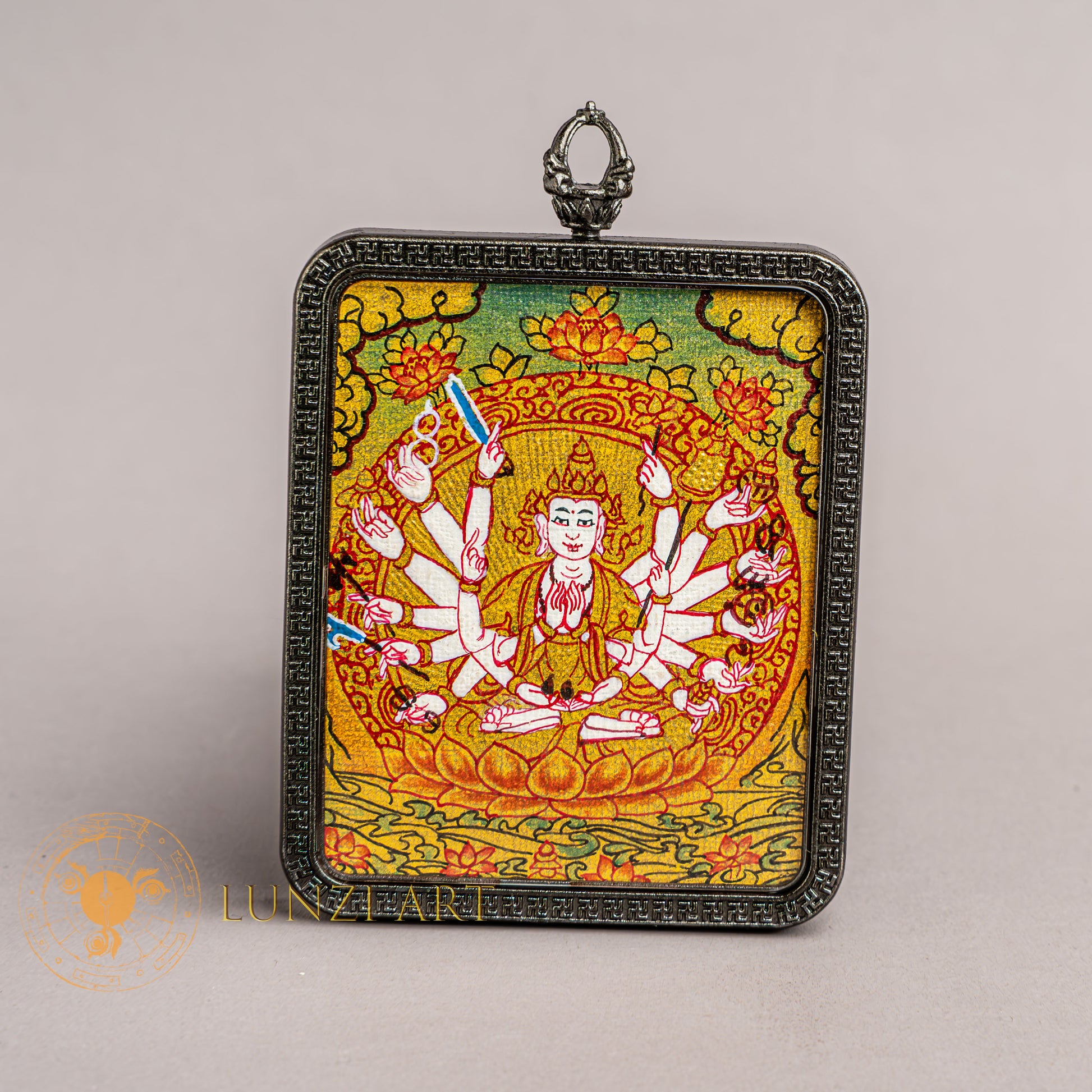 Hand-Painted Chundi Locket (Ghau) Thangka - L-C-35