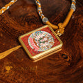 Hand-Painted Chundi Locket Thangka: The Swift Bestower - L-Y-0021