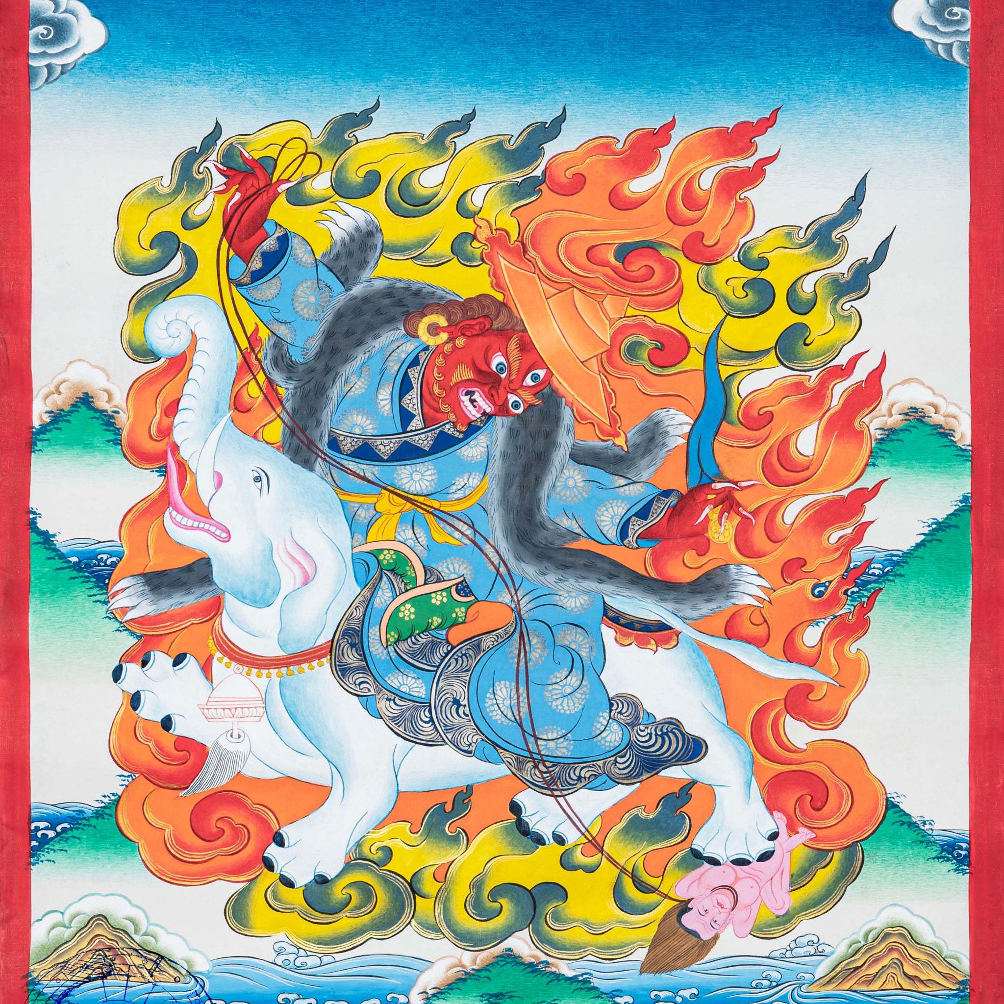 Hand-Painted Dorje Legpa Thangka – Wrathful Compassion - Thangka