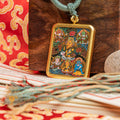 Hand-Painted Five Jambhala Ghau Locket Thangka - L-MJ-30