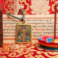Hand-Painted Five Jambhala Ghau Locket Thangka - L-MJ-30