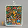 Hand-Painted Five Jambhala Ghau Locket Thangka - L-MJ-31