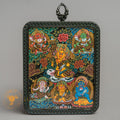Hand-Painted Five Jambhala Ghau Locket Thangka - L-MJ-32